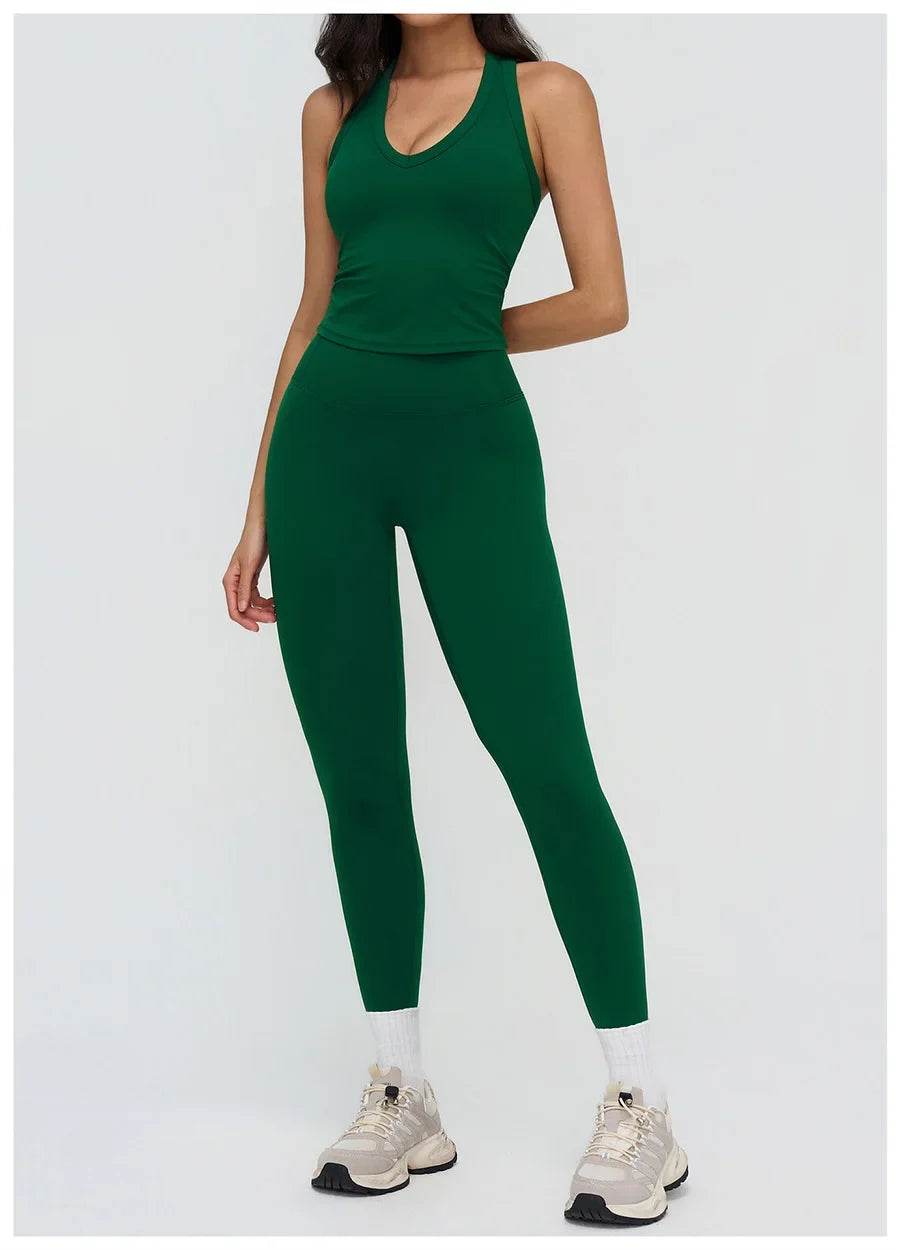 Women’s 2-Piece Yoga Set | Crop Top & High Waist Leggings