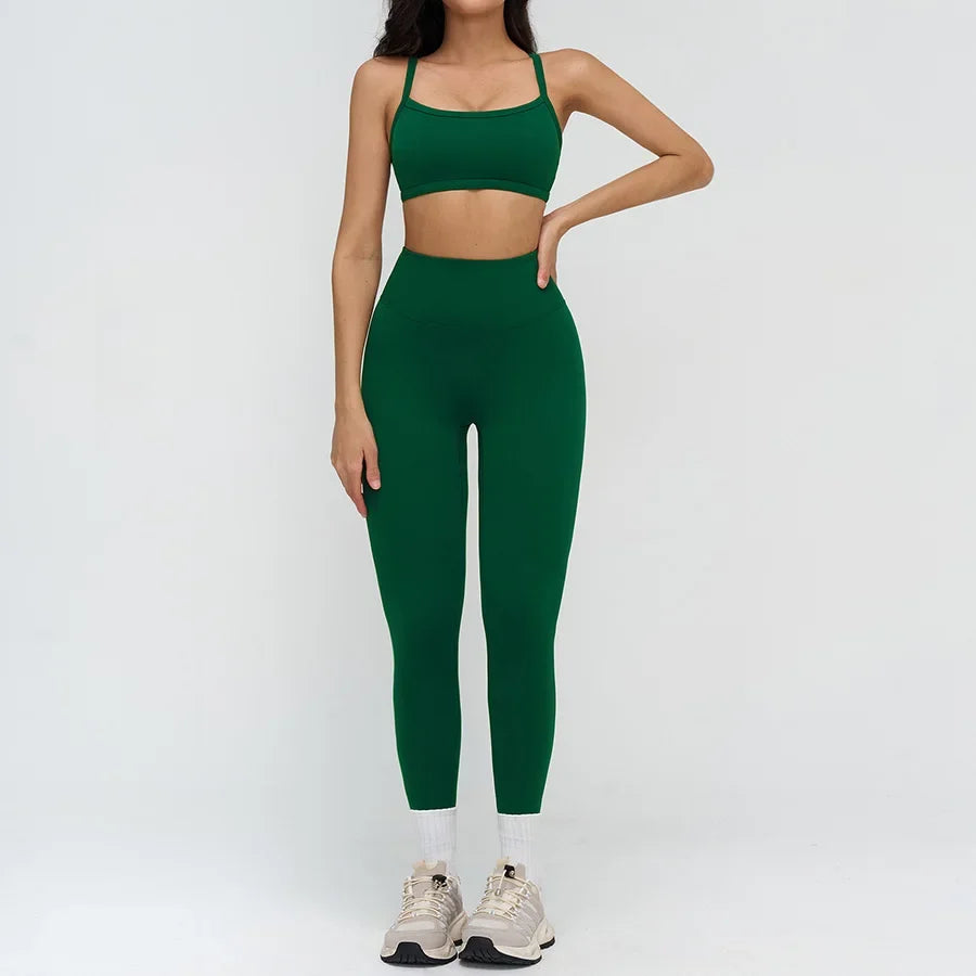 Women’s 2-Piece Yoga Set | Crop Top & High Waist Leggings
