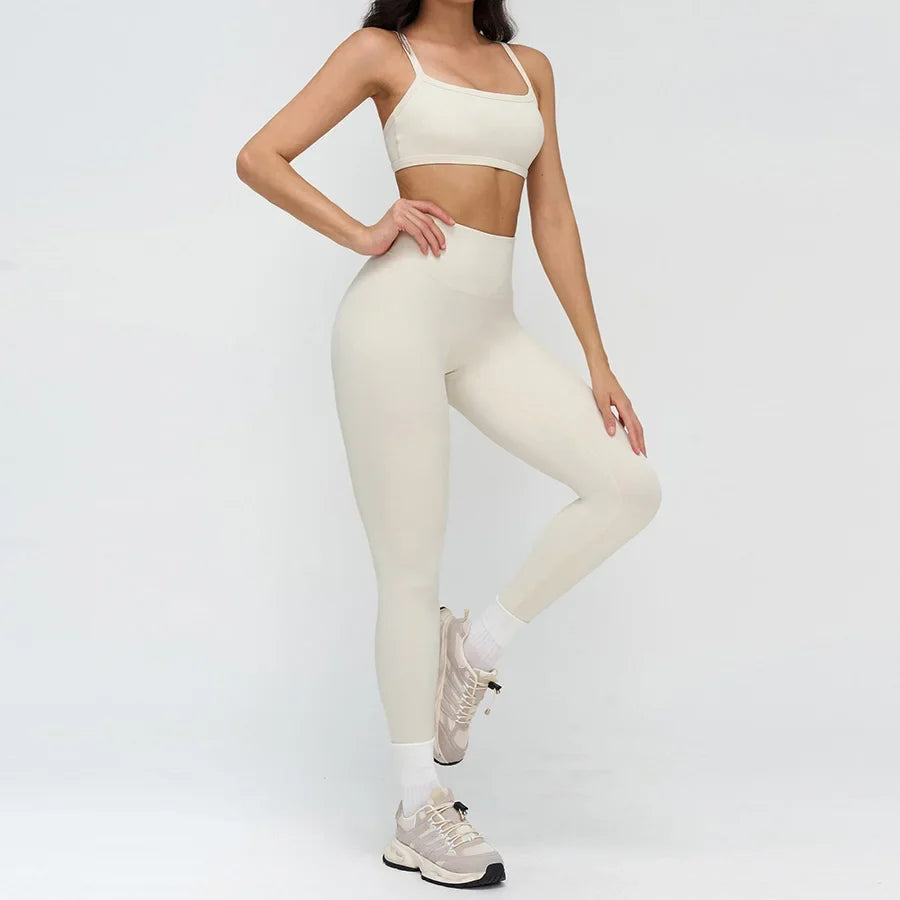 Women’s 2-Piece Yoga Set | Crop Top & High Waist Leggings