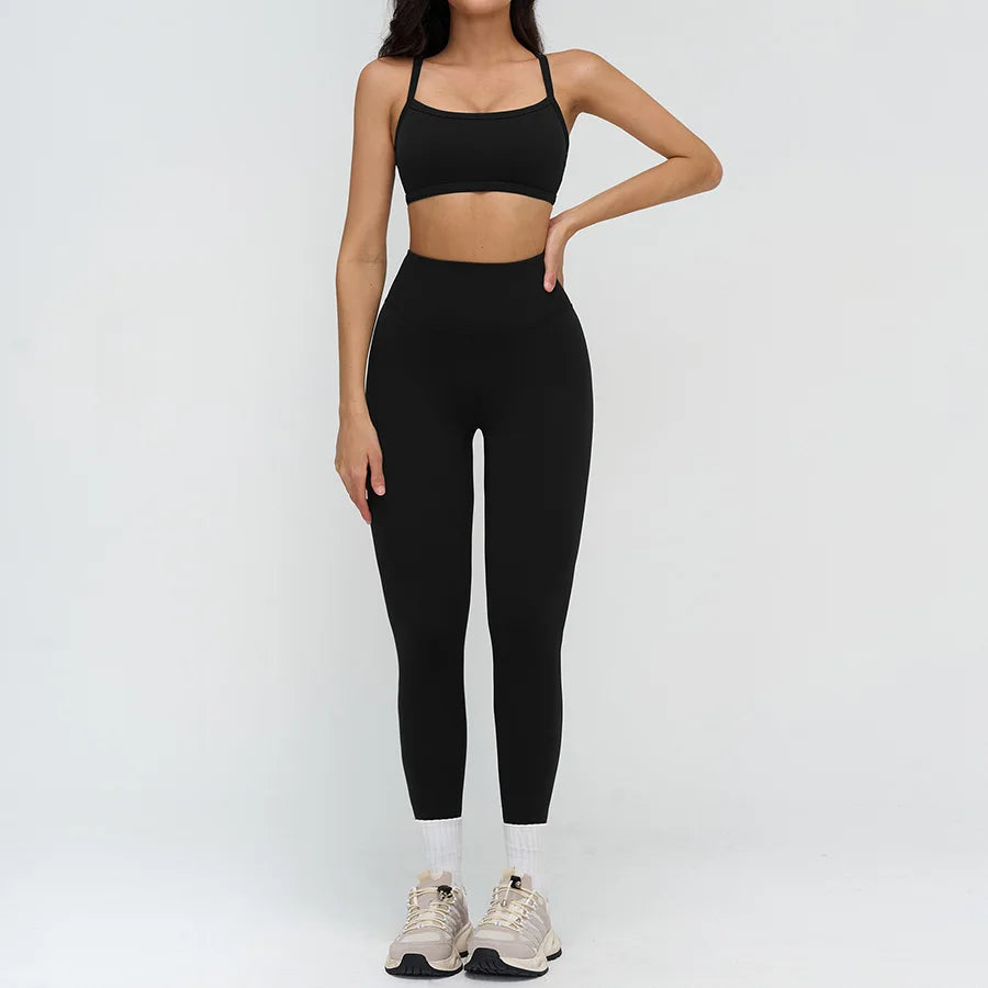 Women’s 2-Piece Yoga Set | Crop Top & High Waist Leggings