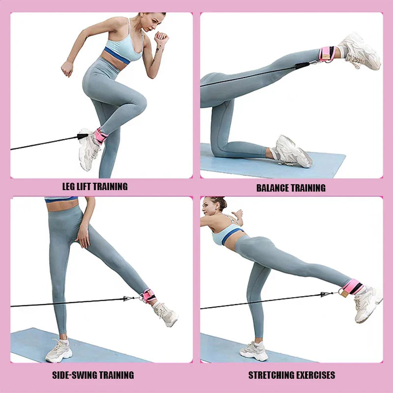 Resistance Bands & Ankle Straps Set | Fitness Workout Kit