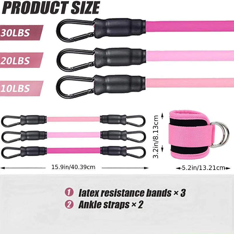 Resistance Bands & Ankle Straps Set | Fitness Workout Kit