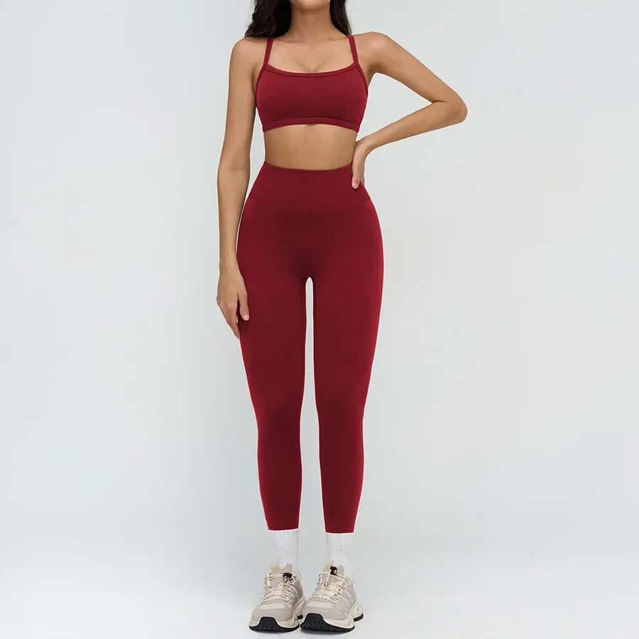 Women’s 2-Piece Yoga Set | Crop Top & High Waist Leggings