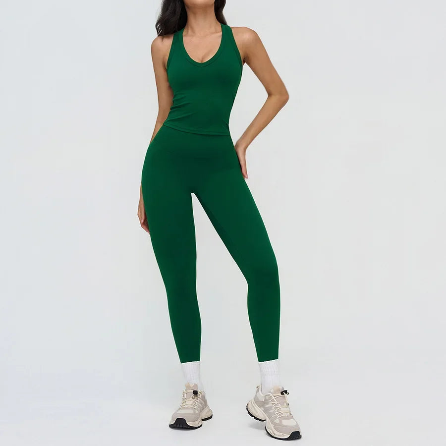 Women’s 2-Piece Yoga Set | Crop Top & High Waist Leggings