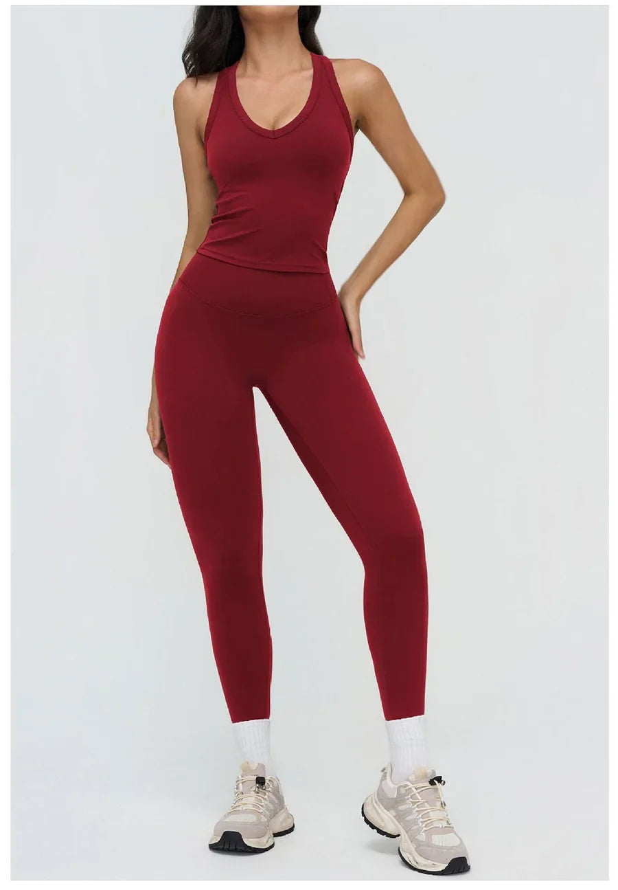 Women’s 2-Piece Yoga Set | Crop Top & High Waist Leggings