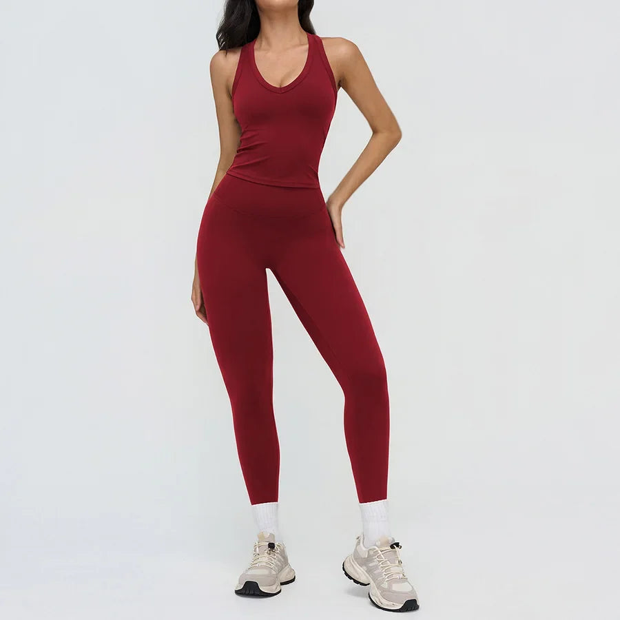 Women’s 2-Piece Yoga Set | Crop Top & High Waist Leggings