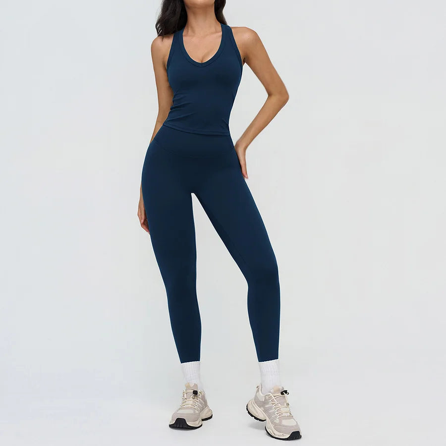 Women’s 2-Piece Yoga Set | Crop Top & High Waist Leggings