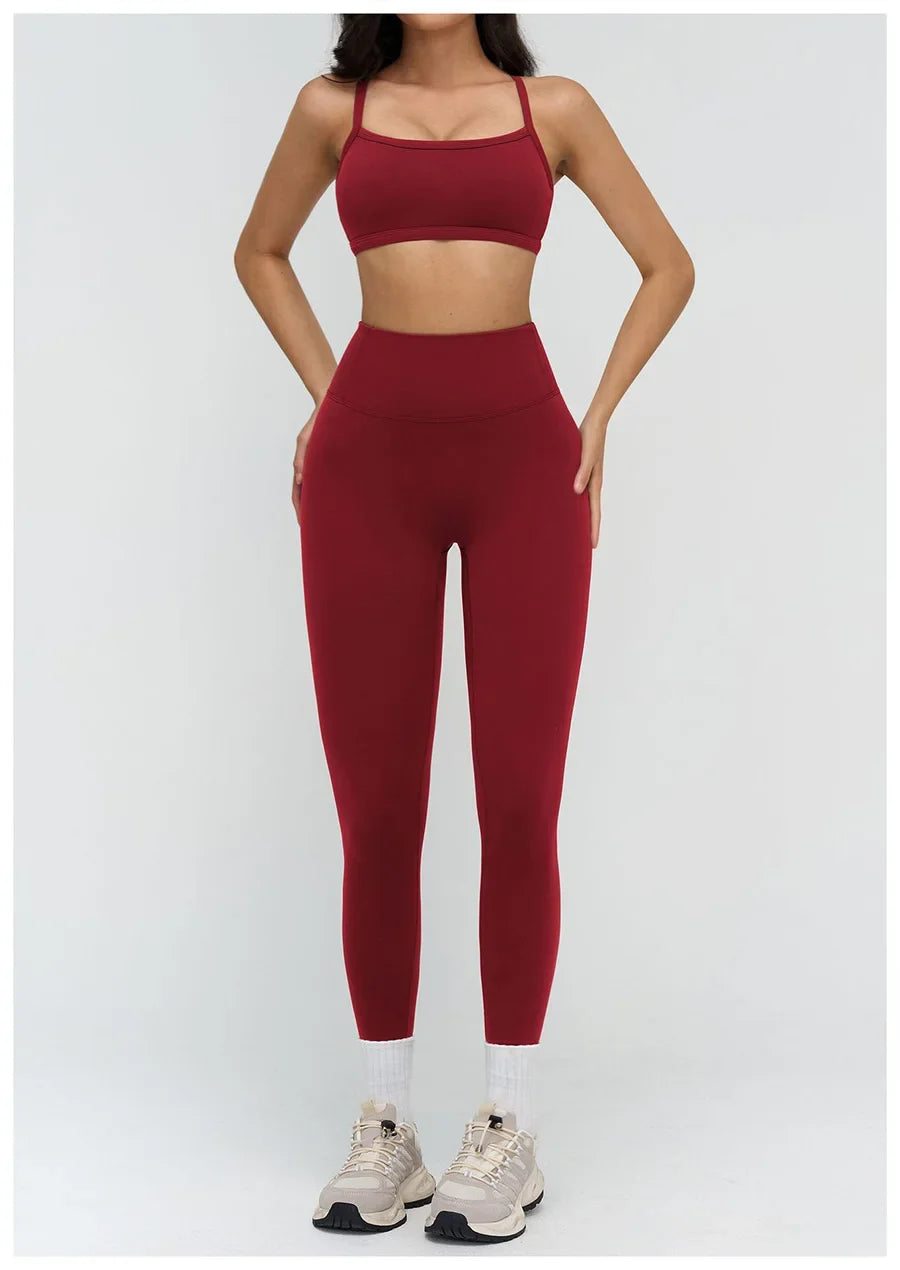 Women’s 2-Piece Yoga Set | Crop Top & High Waist Leggings