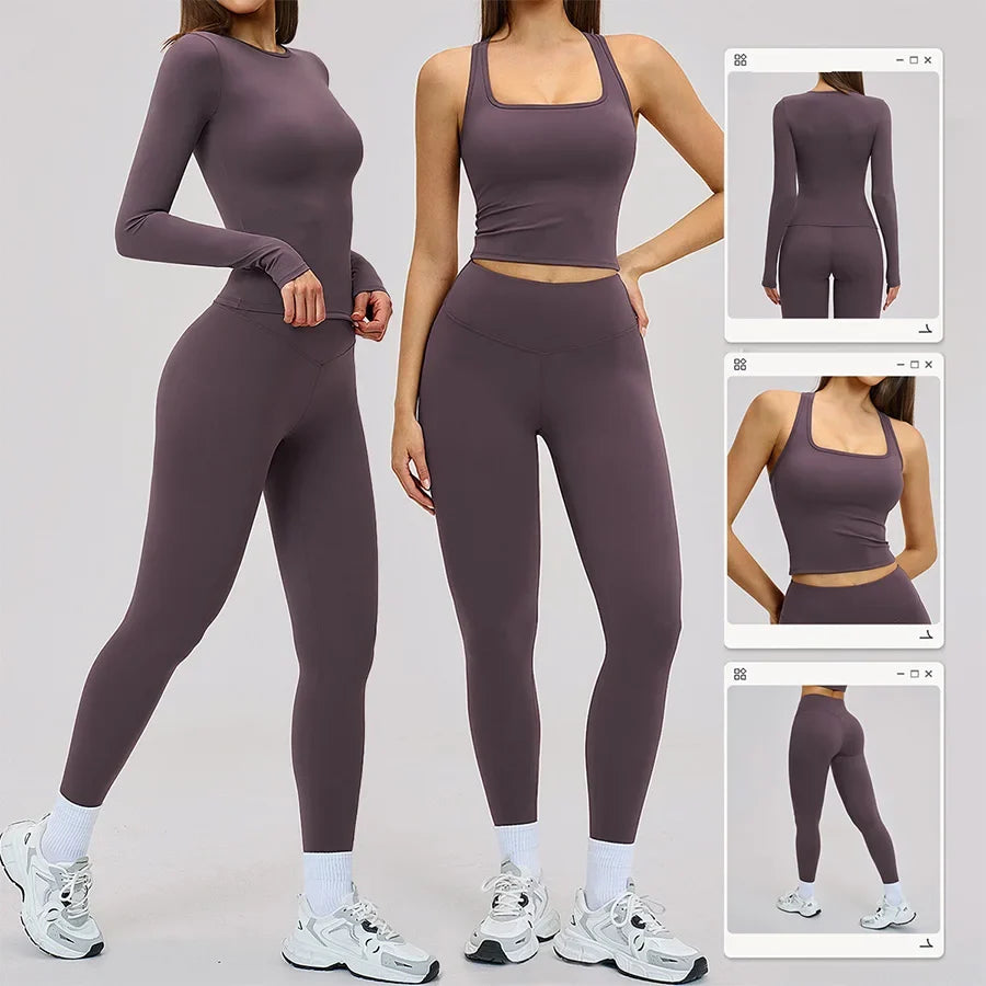 Women’s 2-Piece Yoga Set | Long Sleeve Workout Outfit