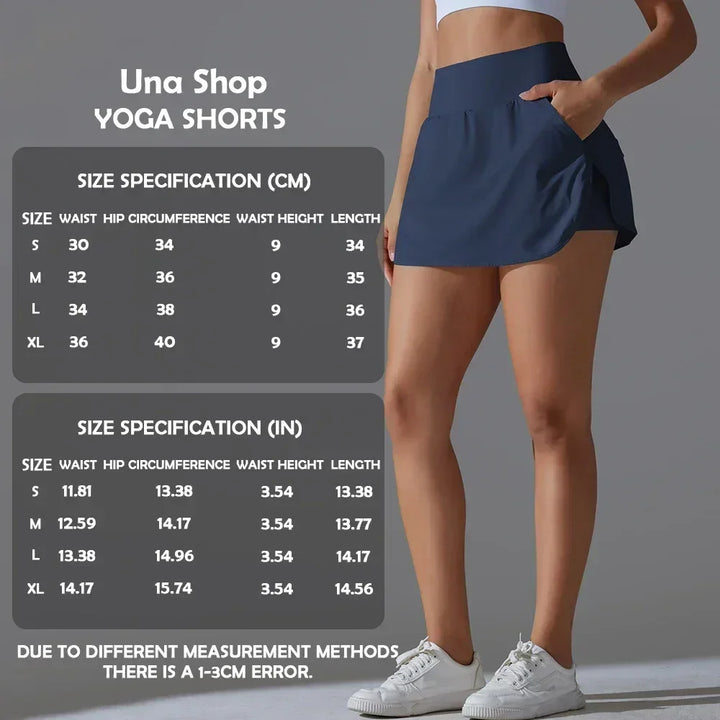 Una-Shop Women’s High Waist Yoga Shorts | Pocket Workout Shorts
