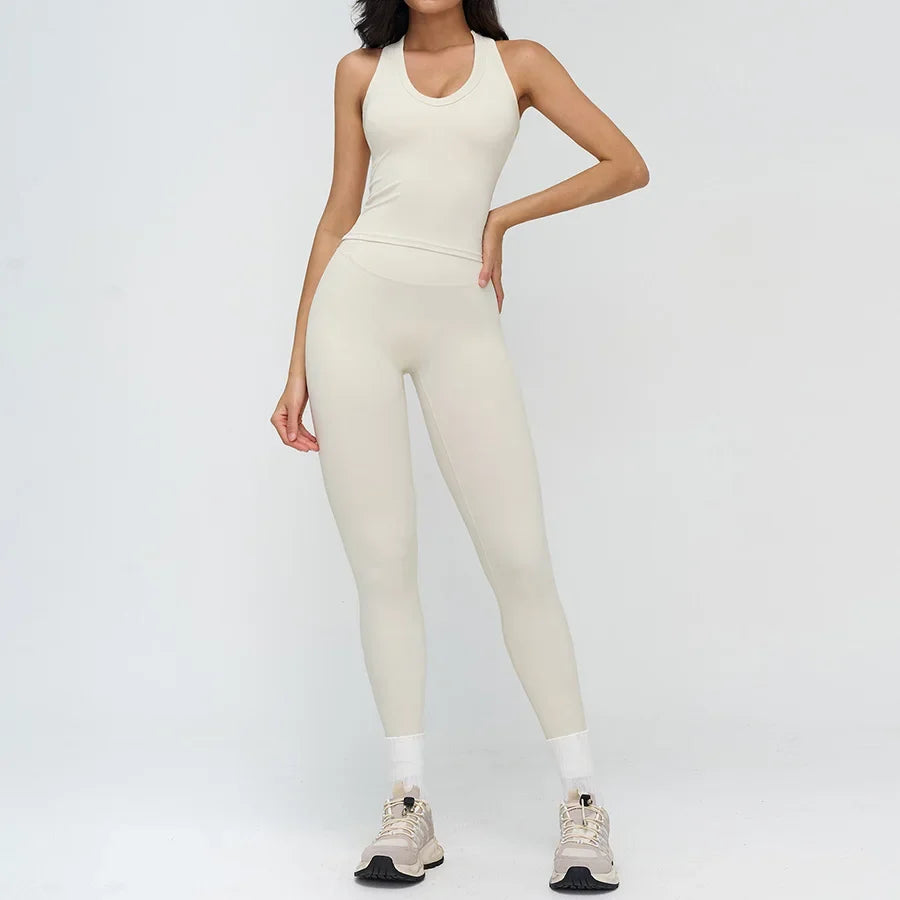 Women’s 2-Piece Yoga Set | Crop Top & High Waist Leggings